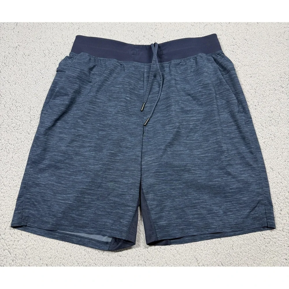 Lululemon‎ THE Shorts Mens Large Blue Running Training 9 Inseam Athletic